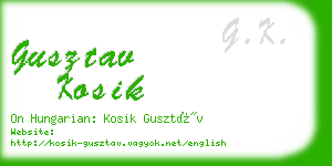 gusztav kosik business card